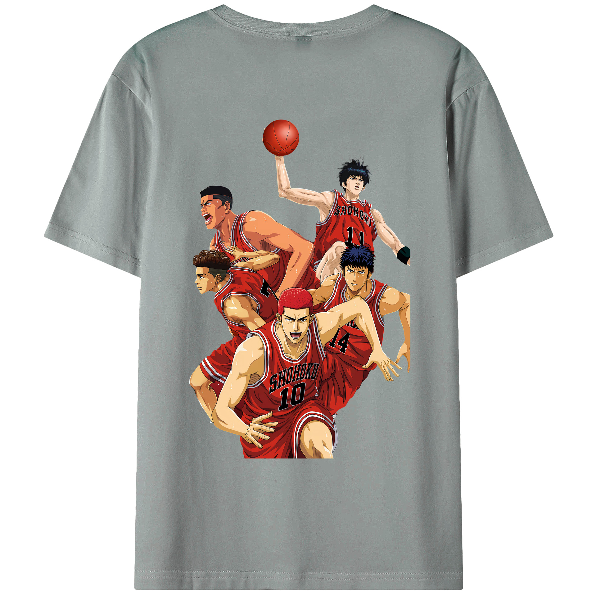 （画像用） SLAM DUNK／スラムダンク 綿100％ メンズ半袖Tシャツ（バックプリント） 通気性
